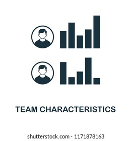 Team Characteristics icon. Monochrome style design from management collection. UI. Pixel perfect simple pictogram team characteristics icon. Web design, apps, software, print usage.