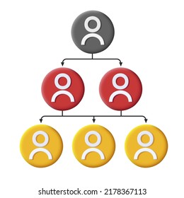 gráfico de equipo, icono de persona en círculos con conexiones. Ilustración del vector