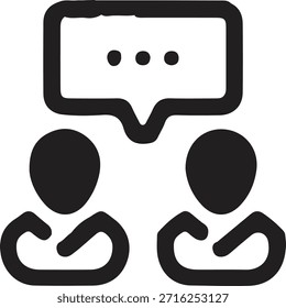 Equipo Chat Icon Set Negro Blanco Logotipo de Vector en stock