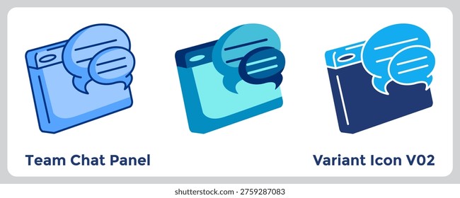 Team Chat Panel keeps communication flowing with integrated messaging. Blue, Flat Blue, Dualtone style.