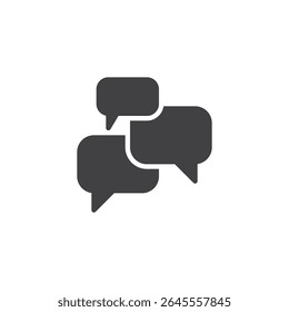 Team chat solid vector icon. glyph icon of dialogue bubbles. This solid icon is a symbol for communication, messaging, and digital interaction icon.
