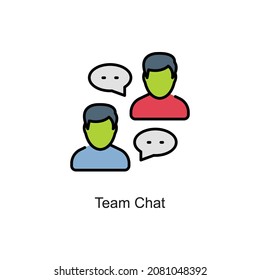 Team Chat vector fill outline Icon. Pixel Perfect. For Mobile and Web. stock illustration