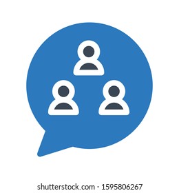team chat vector glyph color icon 