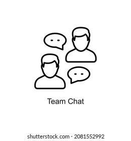 Team Chat vector outline Icon. Pixel Perfect. For Mobile and Web. stock illustration