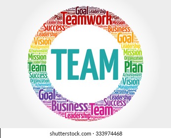 TEAM Circle Stamp Word Cloud, Business Concept