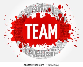 TEAM circle word cloud, business concept
