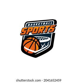 Team Club Academy Basketball Logo Template Vector