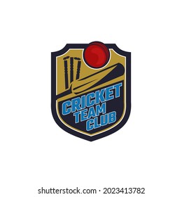 Team Club Cricket Badge Logo Template Vector