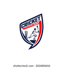 Team Club Cricket Badge Logo Template Vector