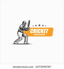 Team Club Cricket Badge Logo Template Vector