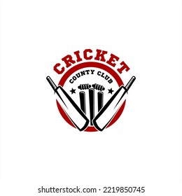 Team Club Cricket Badge Shield Logo Template Vector