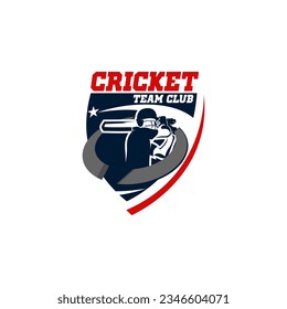 Team Club Cricket Badge Shield Logo Template Vector