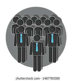 Team cohesion concept on white background. Flat vector illustration for web. 