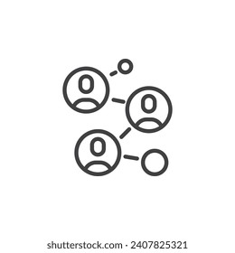 Team cohesion line icon. linear style sign for mobile concept and web design. Social cohesion outline vector icon. Symbol, logo illustration. Vector graphics