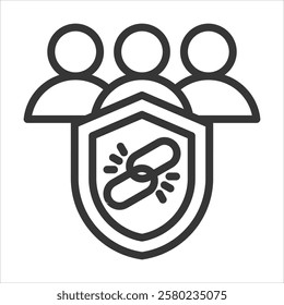 Team Cohesion Outline Icon Vector Illustration