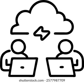 IT team collaborating on cloud based project in modern office with copy space concept as A candid shot of an IT team brainstorming around a table using laptops and digital devices