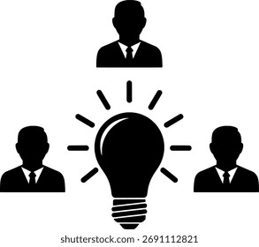 Team Collaboration and Brainstorming for Idea Generation Icon