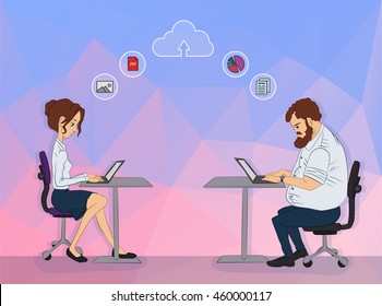 Team collaboration, business concept. Vector illustration, flat style