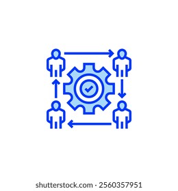 Team Collaboration Filled Line Icon. linear style sign for mobile concept and web design. Outline vector icon. Symbol, logo illustration