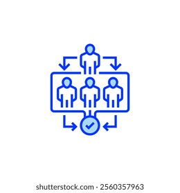 Team Collaboration Filled Line Icon. linear style sign for mobile concept and web design. Outline vector icon. Symbol, logo illustration