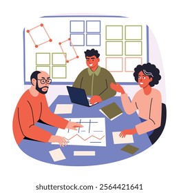 Team collaboration flat style illustration 

