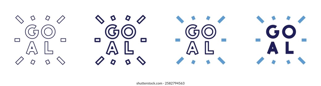 Team collaboration goal icon in 4 different styles. Thin Line, Line, Bold Line, Duotone. Duotone style. Editable stroke.