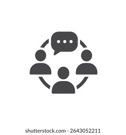Team Collaboration and HR Communication Depicted by Group of People with Chat Bubble