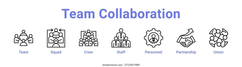 Team Collaboration Icon Banner and collection