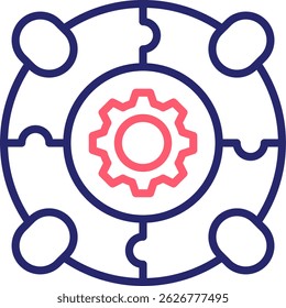 Team Collaboration Icon Color Vector Illustration
