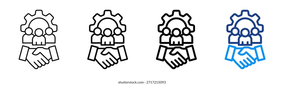 Conjunto de Coletas de Estrutura de Tópicos Diferente do Ícone de Colaboração da Equipe
