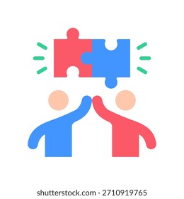 Ilustración vectorial plana del icono de la colaboración del Equipo