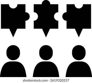 Team Collaboration Icon Glyph Vector Illustration