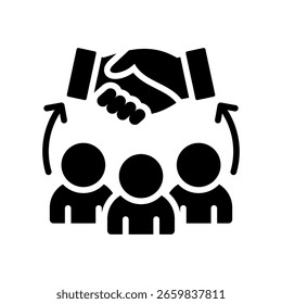 Ilustração do Vetor de Glifos de Ícones de Colaboração em Equipe