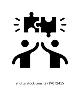 Ilustración vectorial de glifo de icono de colaboración de Equipo