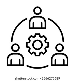 Team Collaboration icon line vector illustration