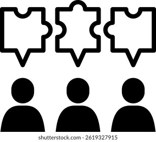 Team Collaboration Icon Mixed Vector Illustration