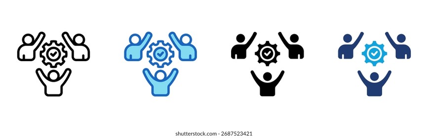 Team Collaboration icon Multi Style Vector Illustration