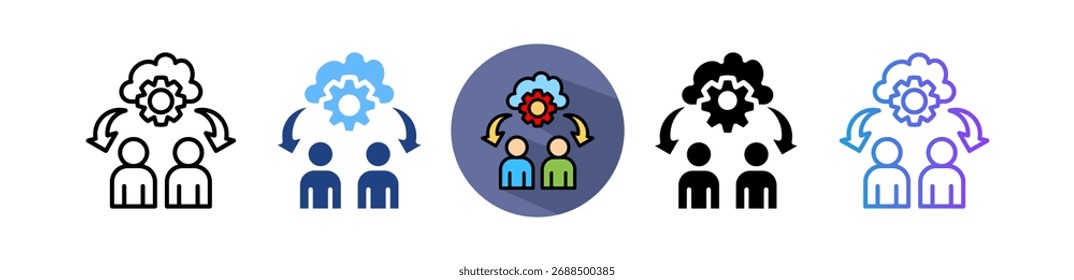 Team Collaboration Icon Multiple Vector Illustration