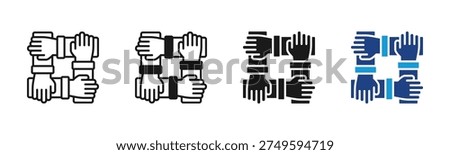 Team Collaboration icon set multiple style collection