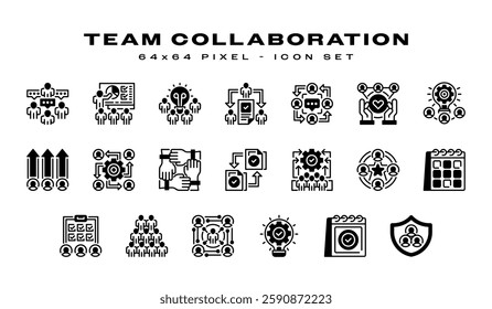Team Collaboration Icon Set. Universal creative premium symbol. Vector sign icon logo template. Vector illustration