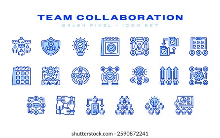 Team Collaboration Icon Set. Universal creative premium symbol. Vector sign icon logo template. Vector illustration