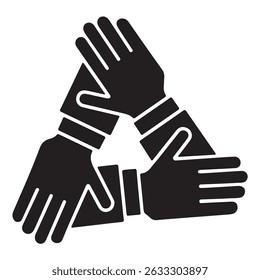 Team Collaboration Icon silhouette with white background