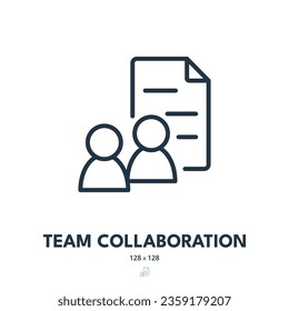 Team Collaboration Icon. Zusammenarbeit, Partnerschaft, Gemeinschaft. Bearbeitbarer Stroke. Einfaches Vektorsymbol