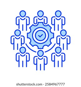 Team Collaboration line icon. Universal creative premium symbol. Vector sign icon logo template. Vector illustration