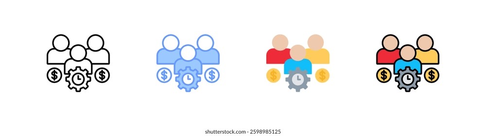 Team Collaboration Multistyle Icon Sheet