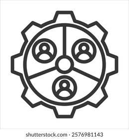 Team Collaboration Outline Icon Vector Illustration