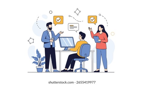 Colaboração em equipe e fluxo de trabalho de gerenciamento de projetos para operações de negócios eficientes e crescimento