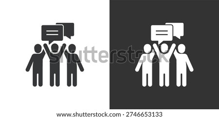 Team Collaboration or Shared Aspirations icon. Solid glyph series icon
