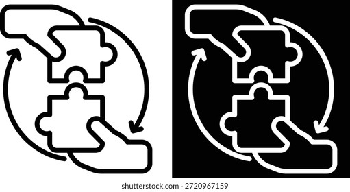 Equipo de colaboración Versión de dos tonos en fondo blanco y negro
