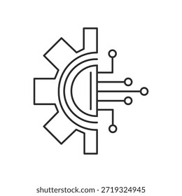 Vector de colaboración de Equipo Icono de cuatro Personas en un círculo con burbuja de discurso para la comunicación grupal, la asociación y el taller